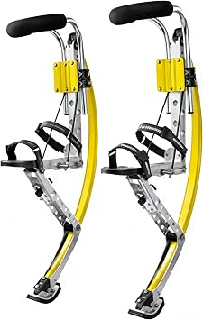 Bounce Jumping Shoes, Kangaroo Shoes Jumping Stilts - Yellow 90110Kg - Ideal for Flips, Tricks, Exercise, Fitness, Cardio