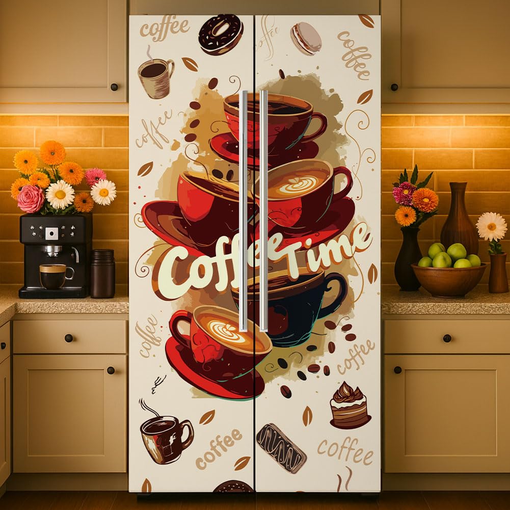 Film autocollant frigo rétro 41,5x200 cm lot de 2 rouleaux amovibles pour cuisine