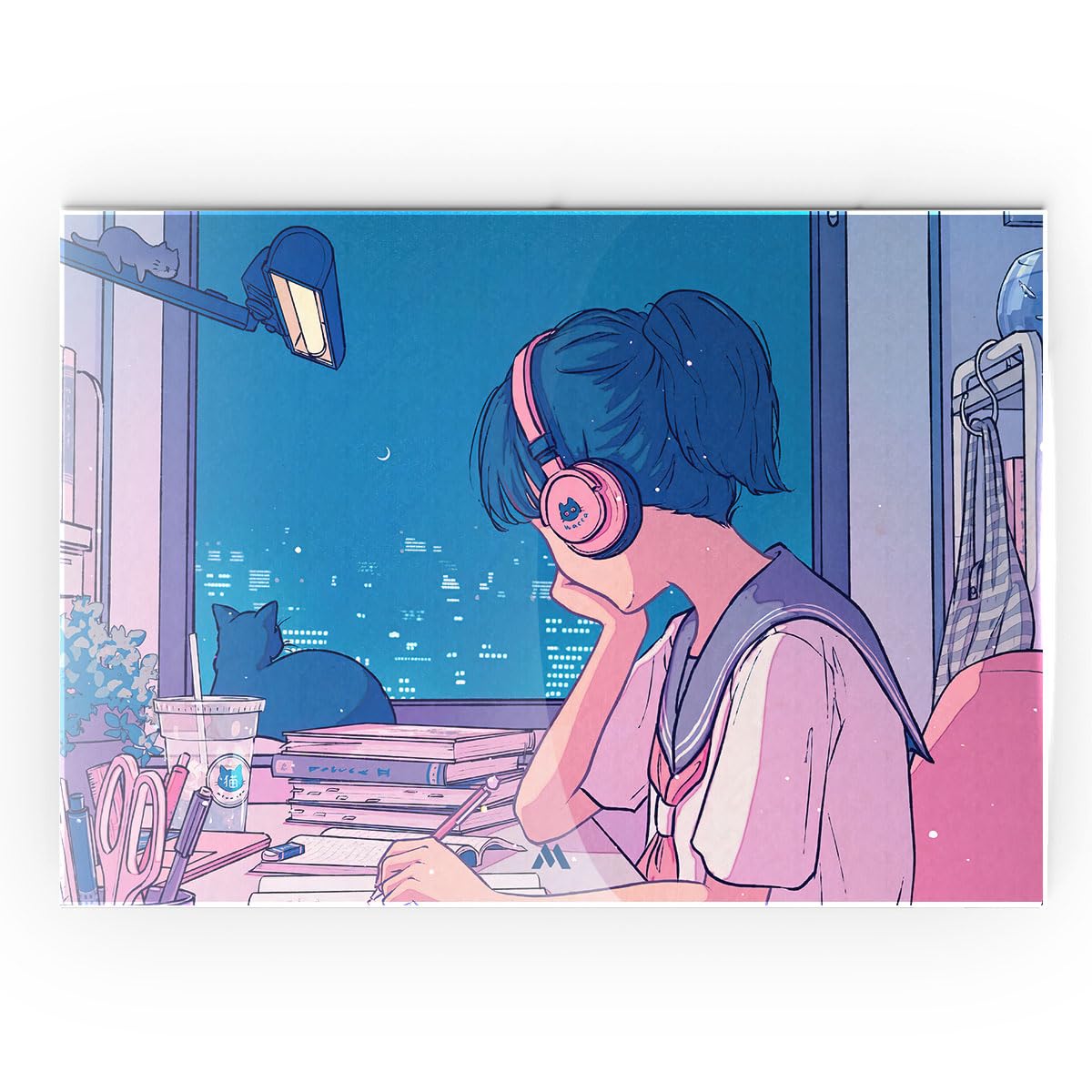 Myxtur Lofi Anime School Girl Metal Poster (A4) : Amazon.in: Home