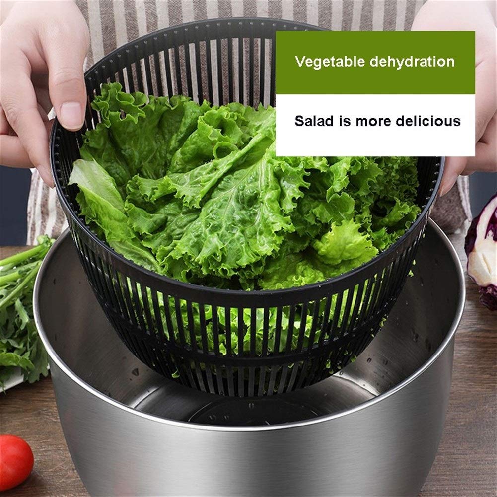 NOVSKI Centrifuga per Insalata, Centrifuga per Lattuga, Shaker per Condimenti per Insalata, Essiccatore Manuale per Frutta E Verdura, Cestini per Disidratatore da Cucina