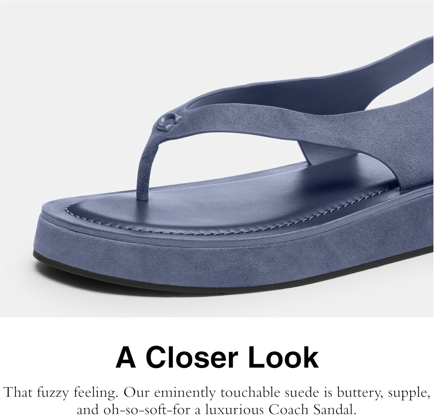 COACH Men's Sculpted C Platform Thong Sandal