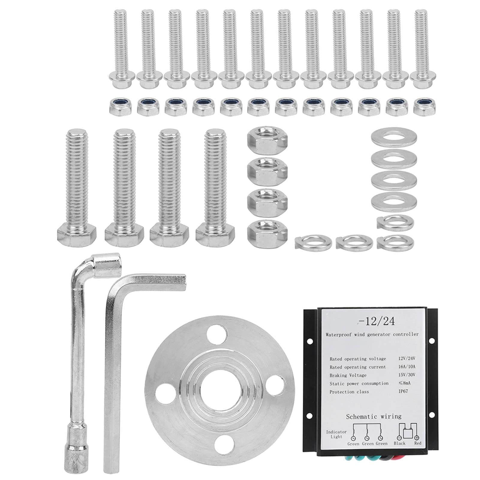 Generatore Eolico, s Kit generatore 6 Pale Piccolo Alimentatore Parti di energia eolica Generatori Esterni per Cabina Mobile Barche 200W