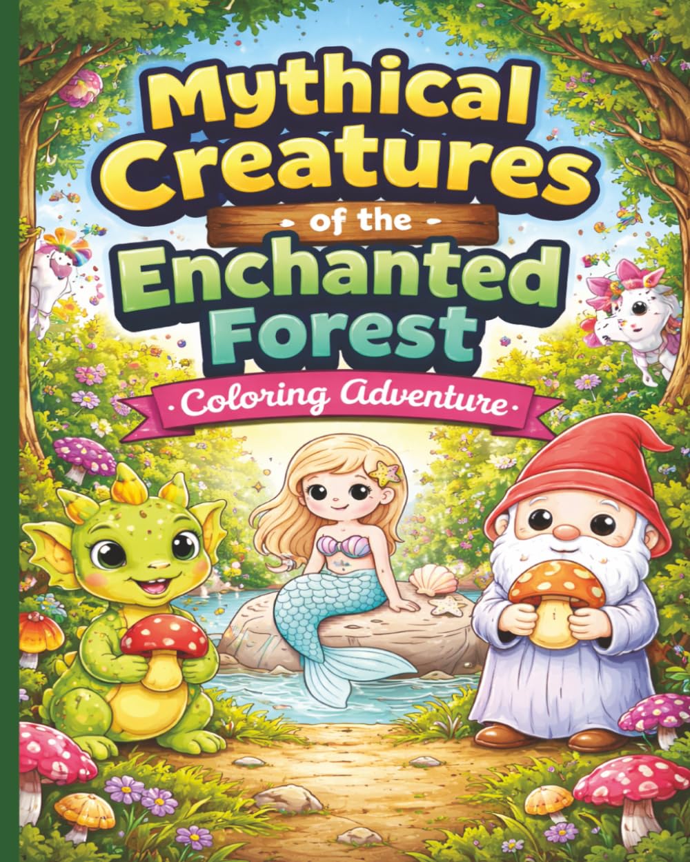 Mythical Creatures of the Enchanted Forest: Coloring Adventure for ages 6-8: A Fun and Easy Fantasy Coloring Book for Kids Ages 6–8 Featuring Dragons, Unicorns, Fairies and Magical Forest Friends