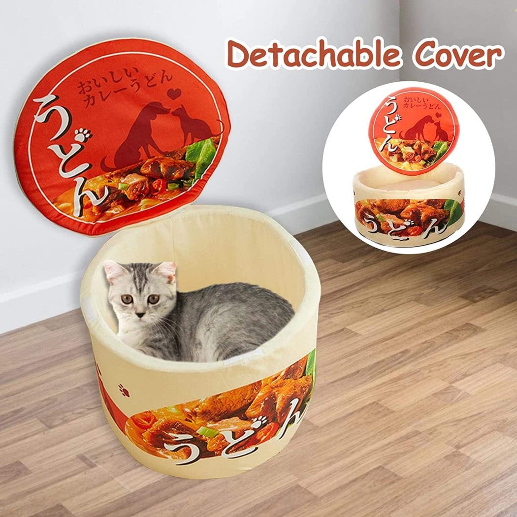 Instant Ramen Bowl Hundebetten Instant Nudelhundbett niedliche Hundebett, Udon Cup Nudelnest, geeignet für große Hunde/Katzen/kleine Hunde, 50 * 20 cm