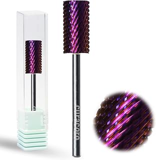 Curacoro Nail Drill Bits 3/32'' - Safe Smooth Stop Large Barrel Carbide Bit (Coarse), Fast Remove Acrylic or Gel Nails, Long-lasting Bits for Nail Beds, Nail Art Salon & Home