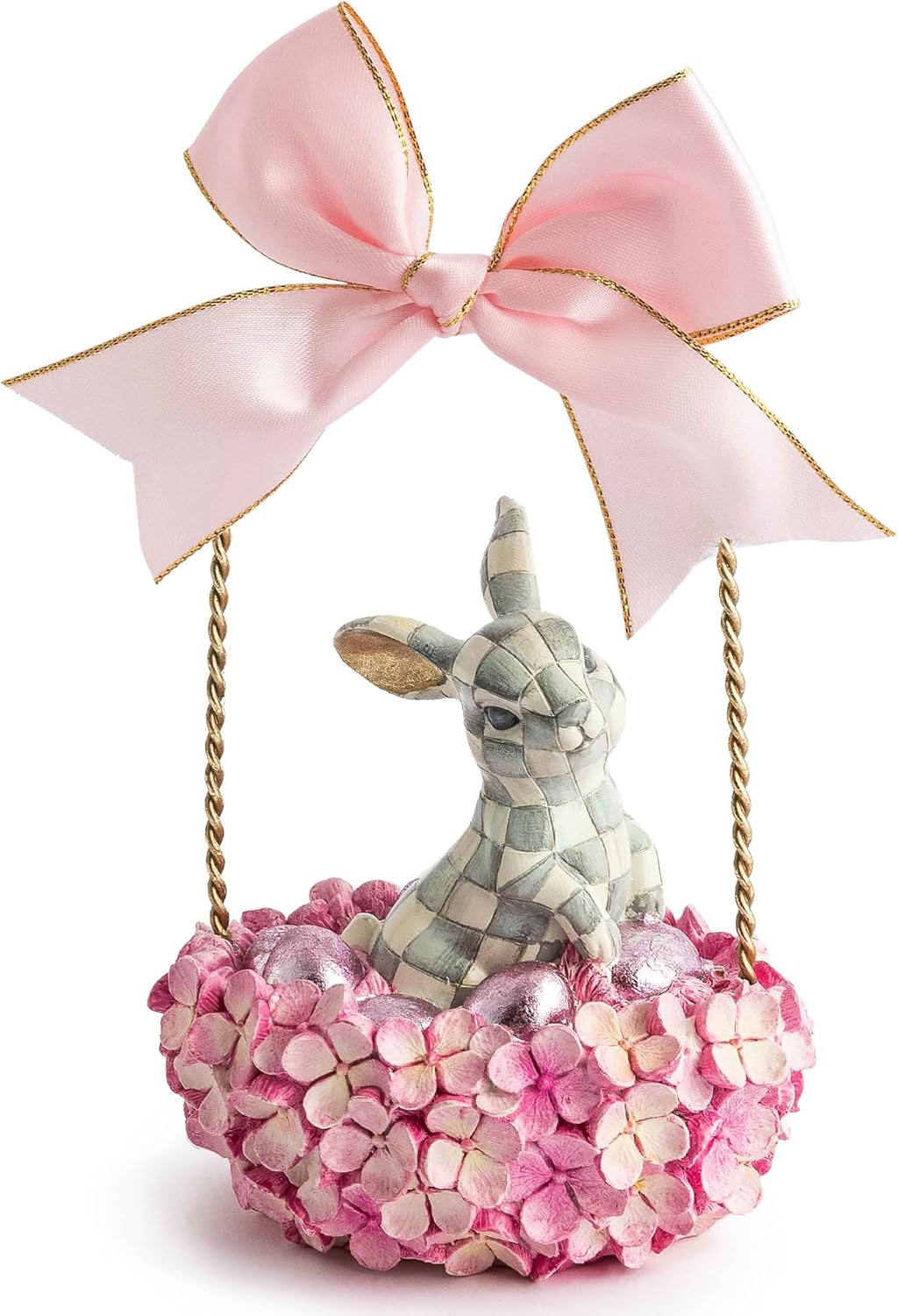 Amazon.com: MACKENZIE-CHILDS Touch of Pink Bunny Basket, Spring and ...