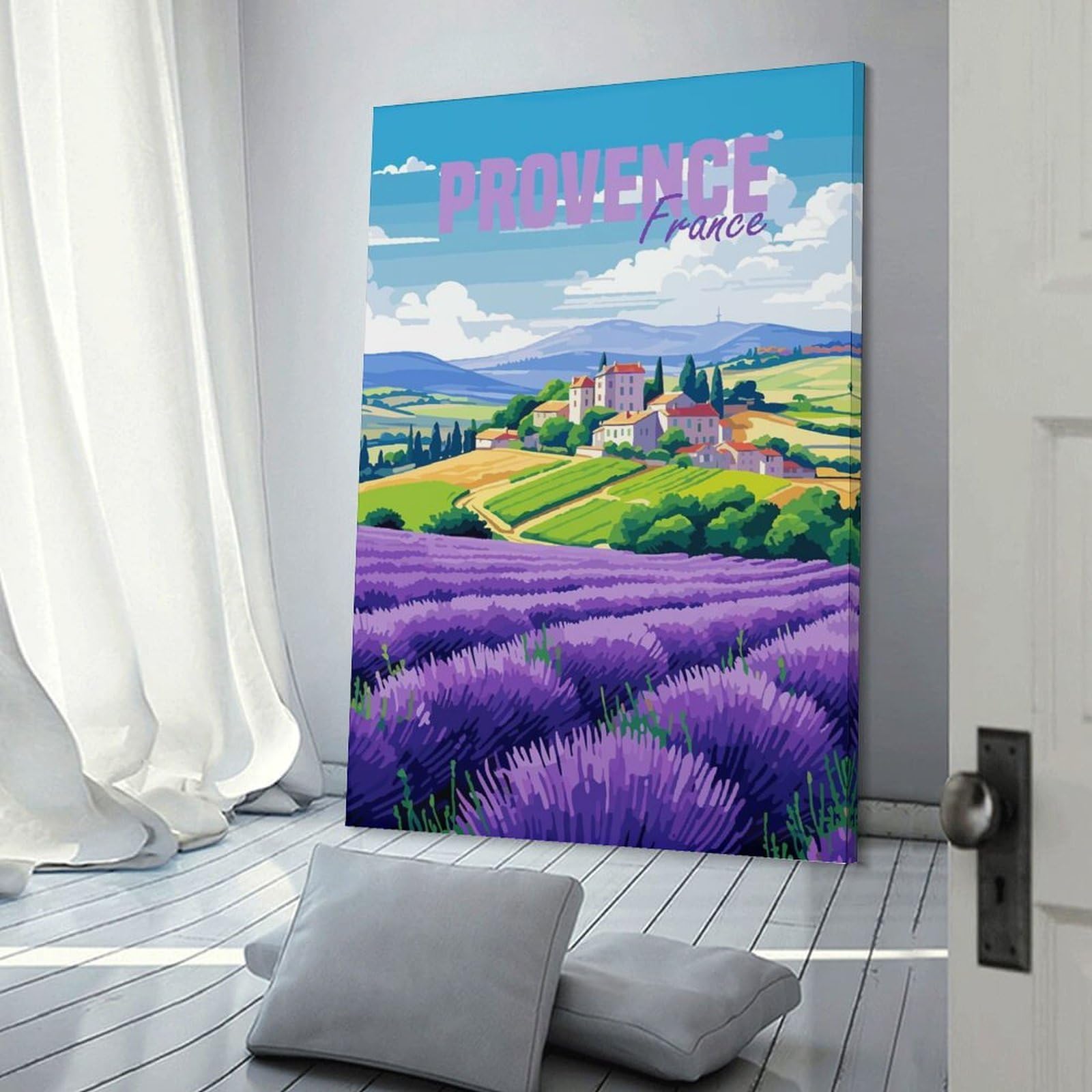 Junmoney Provence France Lavender Room Decor Wall Art, 08x12inch(20x30cm), for Bedrooms, Workspaces And Everyday Interiors, An Adaptable Decor Piece for Home Use