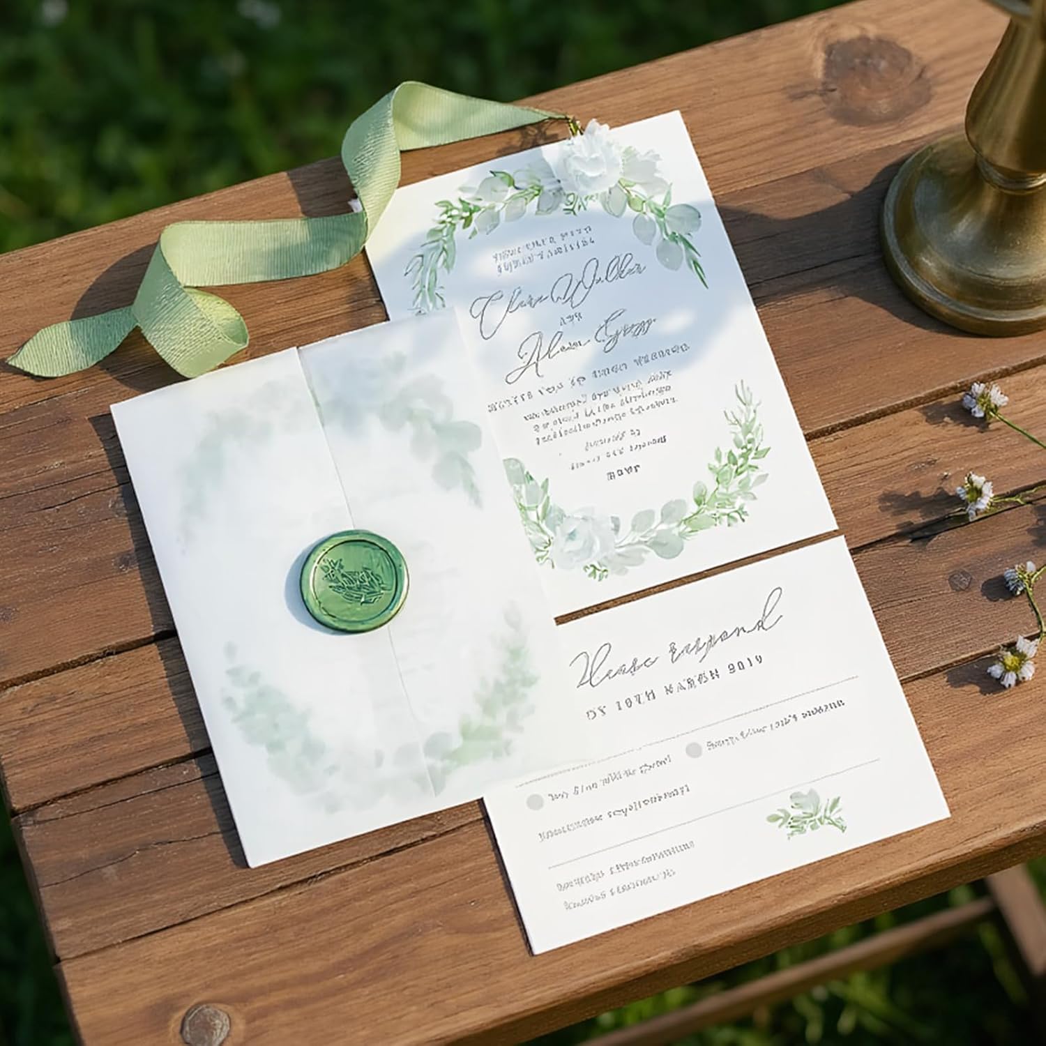 Vellum Jackets for 5x7 Invitations, Pre-Folded Invitation Sleeves 110GSM Vellum Paper 5x7 Translucent Paper Jackets for Wedding Wraps, Envelope Liners, Greeting Cards, Birthday (100)