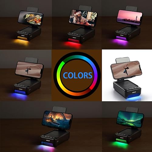 Miniatura 7 de Regalos para hombres él, soporte para teléfono celular con altavoz Bluetooth y luz LED que cambia de color, regalos únicos para mujeres, papá,