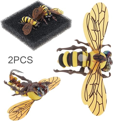 Miniatura 2 de OriGlam 2 señuelos de pesca con mosca de abeja, señuelos de pesca de trucha de abejorro, pesca con mosca