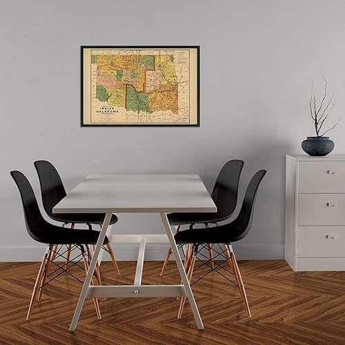 Miniatura 6 de HISTORIX Mapa vintage de 1892 de los territorios indios y de Oklahoma mapa vintage de 24 x 36 pulgadas arte de pared de Oklahoma mapa vintage de