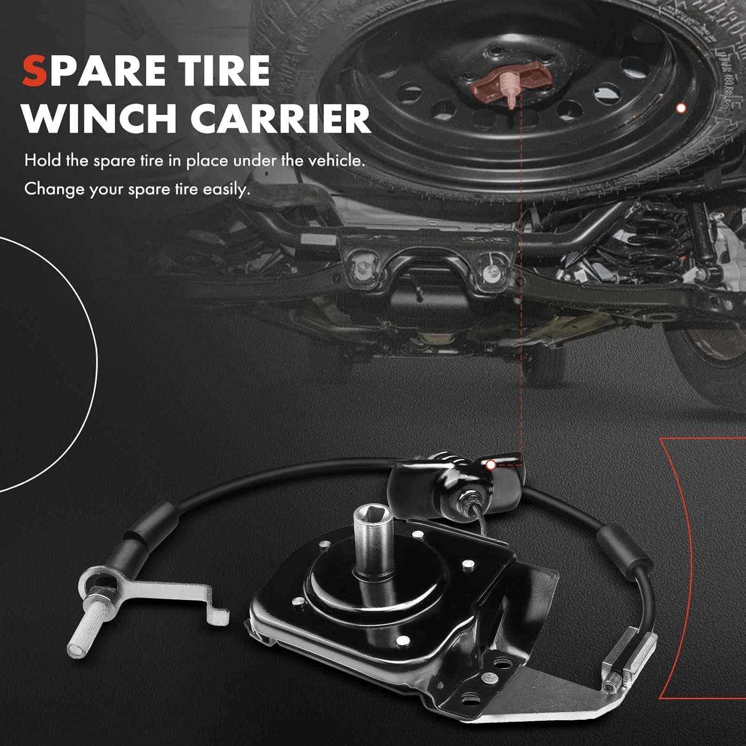 A-Premium Spare Tire Winch Carrier Compatible with Ford Escape 2005-2012 Mercury Mariner 2005-2011