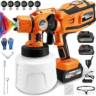 Cordless HVLP Paint Sprayer – 650W Motor, 18–24V Dual Batteries Included...