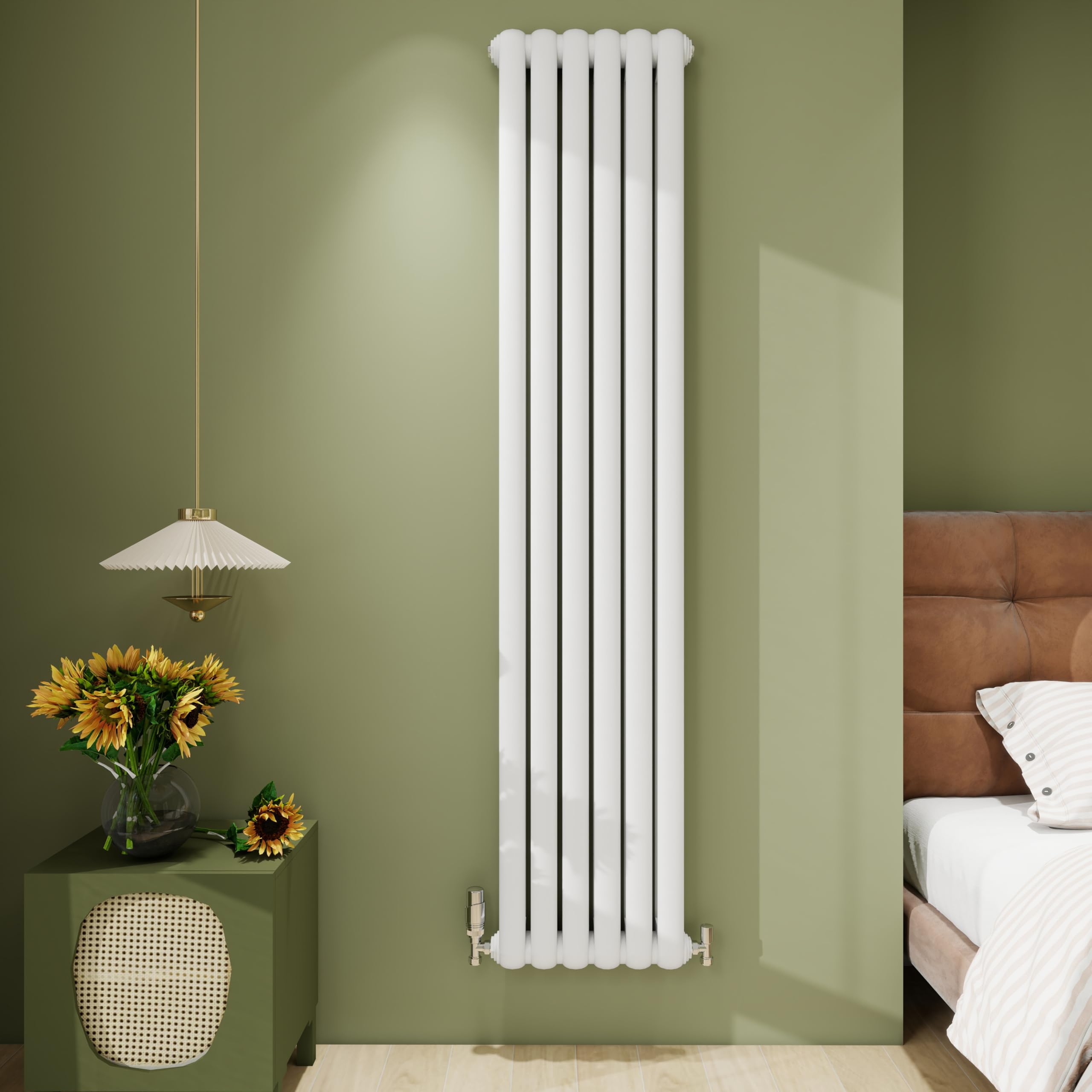 Biubiubath 2 Column Vertical Designer Radiator 1800x384mm - White