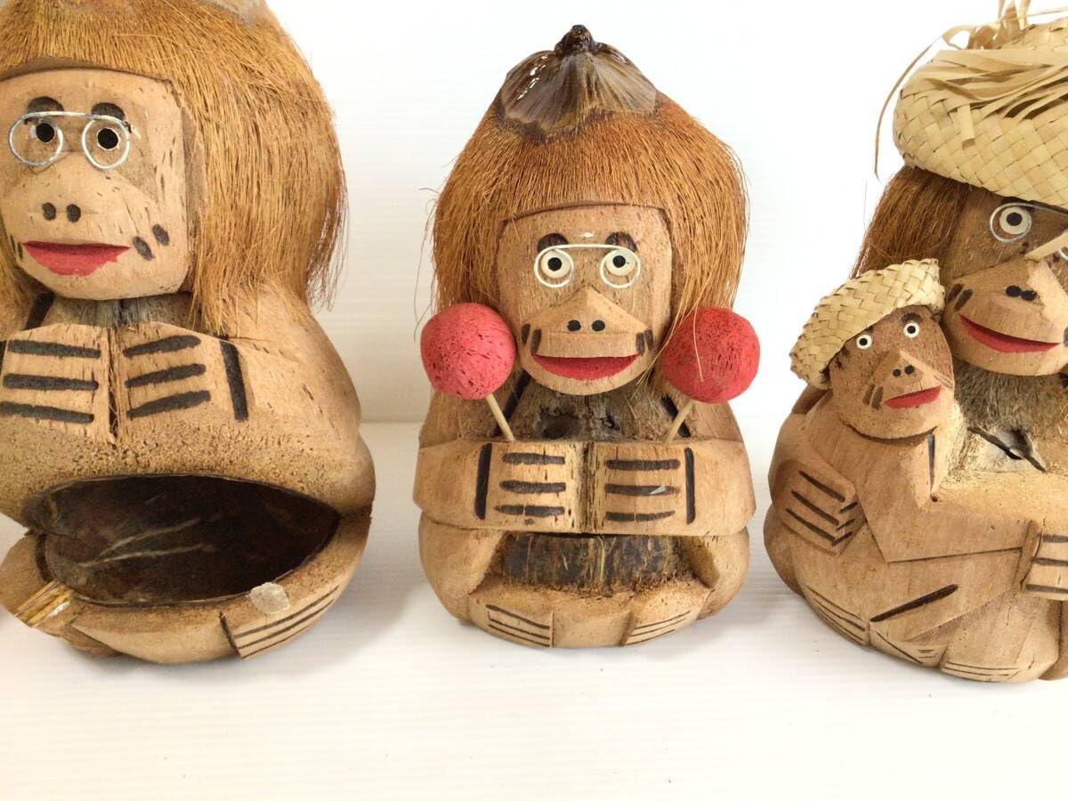 Amazon.co.jp: Y852 まとめて4点セット ヤシの実 ココナッツ 人形  