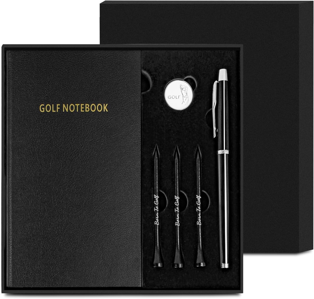 Kofull Golf Markers Set z Piórem, Znacznikiem i Tee, Prezent dla Mężczyzn