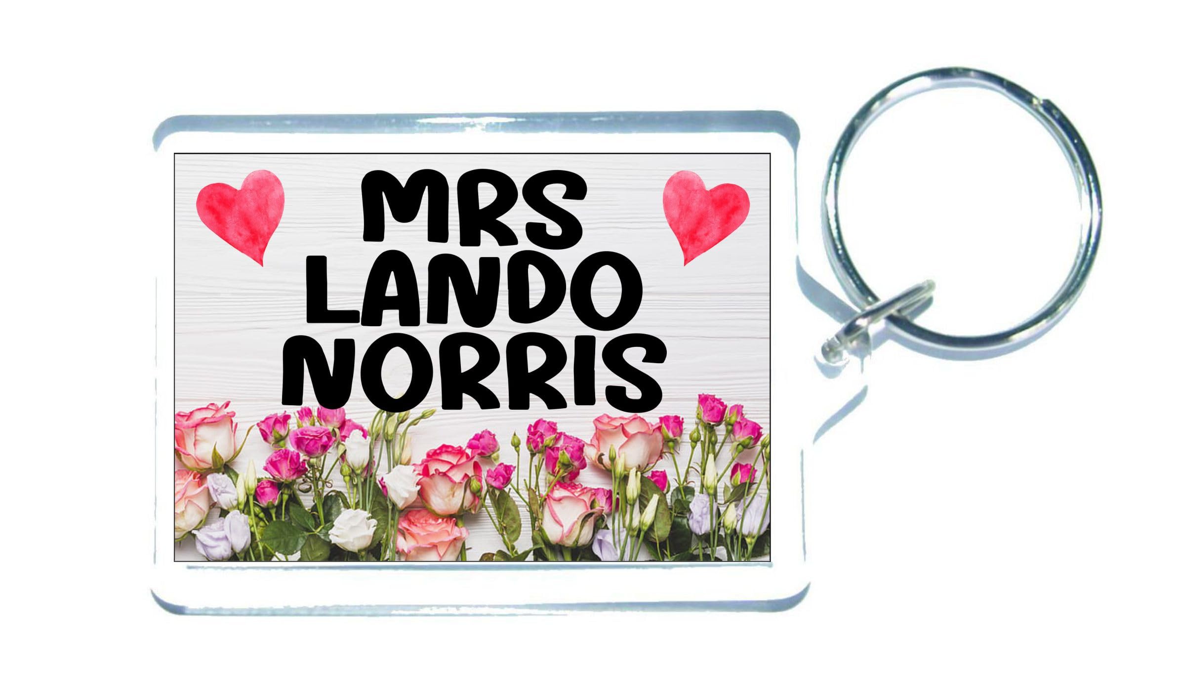 Decalarama Clear Mrs Lando Norris Keyring Gift – Fun Cute Novelty Mclaren Sports Fan Present