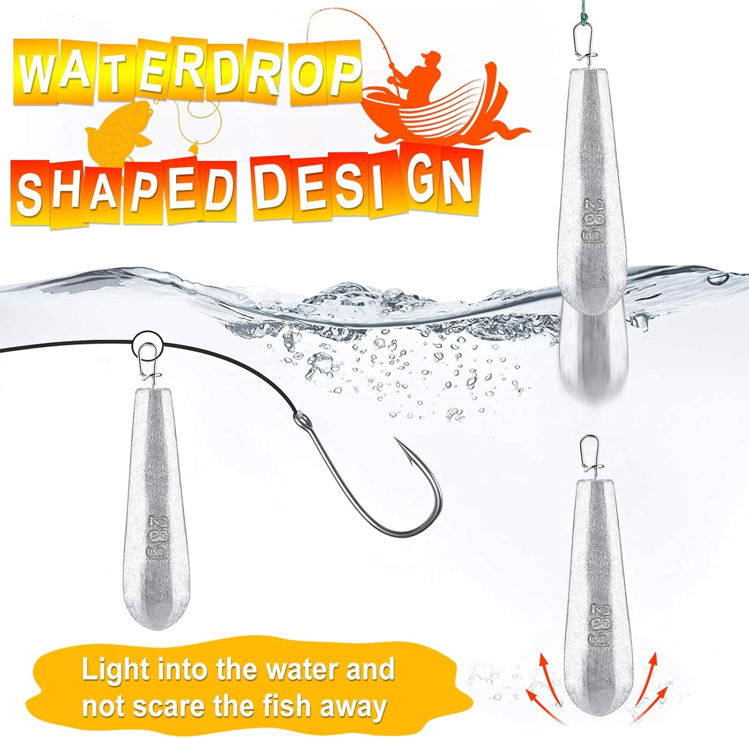 PLUSINNO Assorted Sizes 7g 10g 14g 20g 28g 56g 84g Fishing Weights Sinkers with Interlock Snap, Freshwater Saltwater Trolling Fishing Tackle : Sports & Outdoors