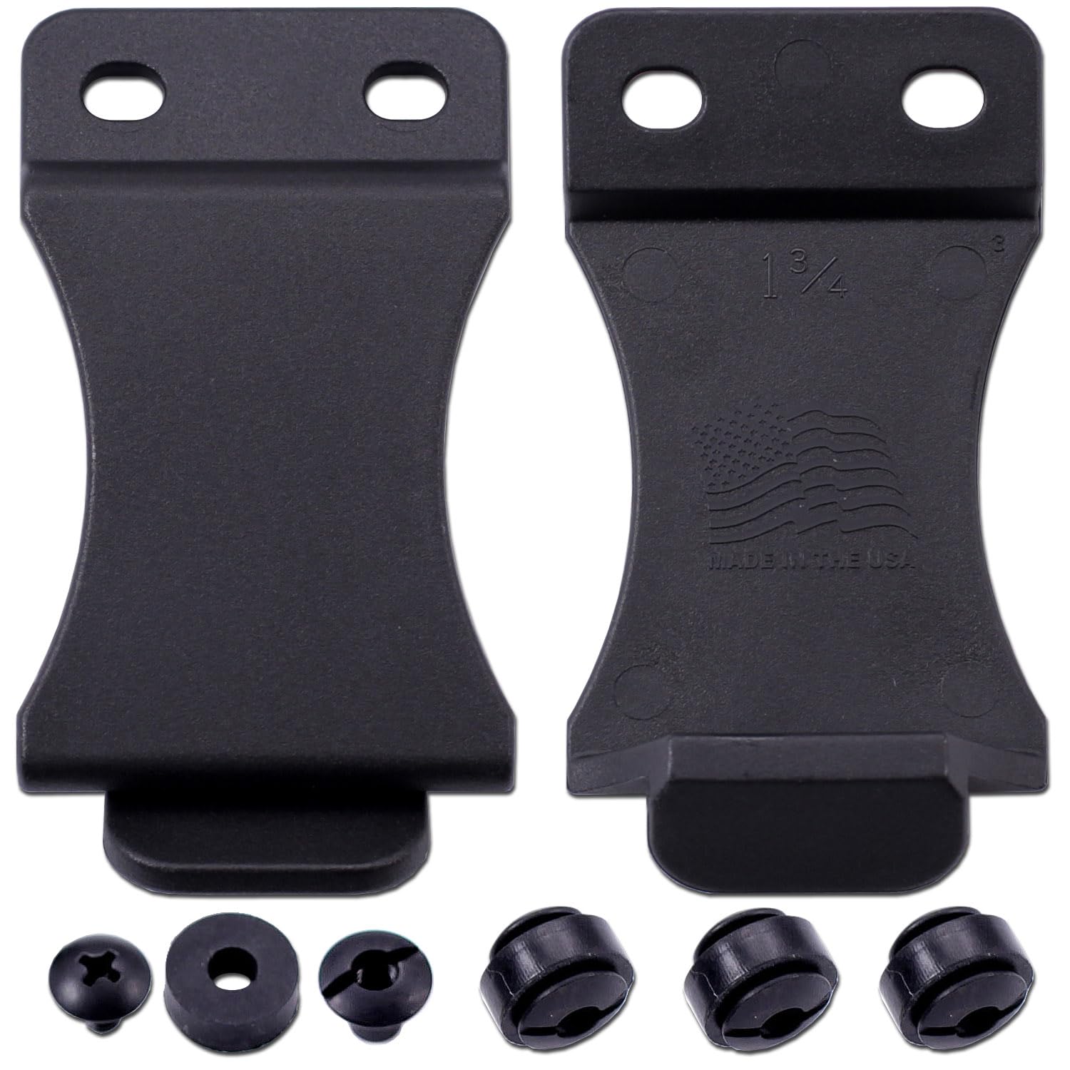 HolsterSmith FOMI Holster Belt Clip – IWB/OWB with Mounting Hardware – USA Made - Adjustable Cant - for Kydex Holsters, Knife Sheaths, Belt Attachments, Inside Waistband Clips