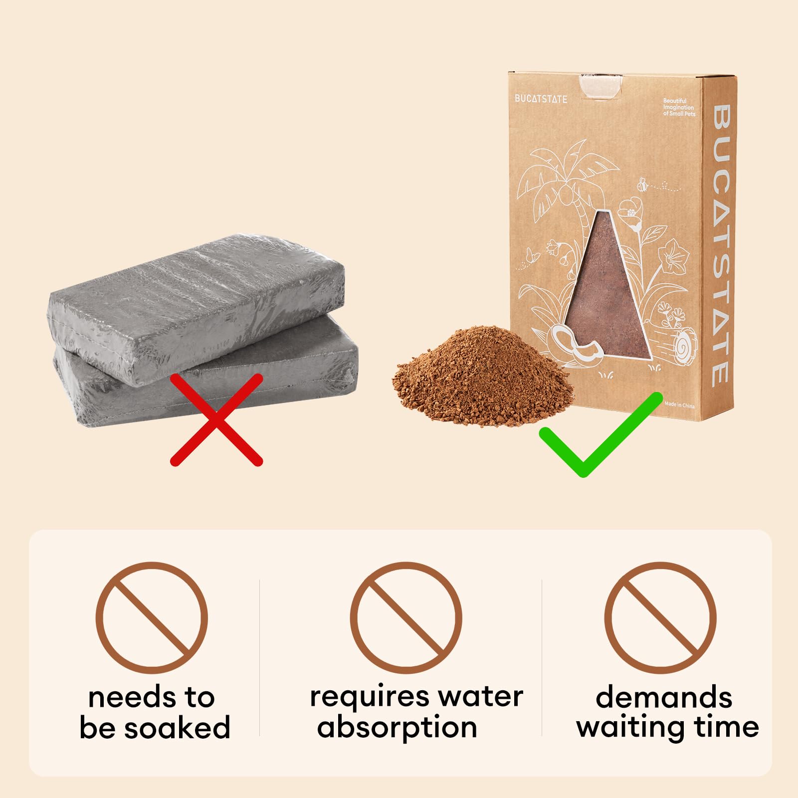BUCATSTATE 5L Natural Coco Fiber Hamster Bedding - Image 3