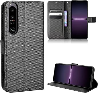 Case for Sony Xperia 1 IV Leather Case Cover,PU Leather flip Cover Case for Sony Xperia 1 IV 5G XQ-CT54 XQ-CT62 XQ-CT72 XQ-CT04 XQ-CT14 XQ-CT24 XQ-CT44 Case Cover Black