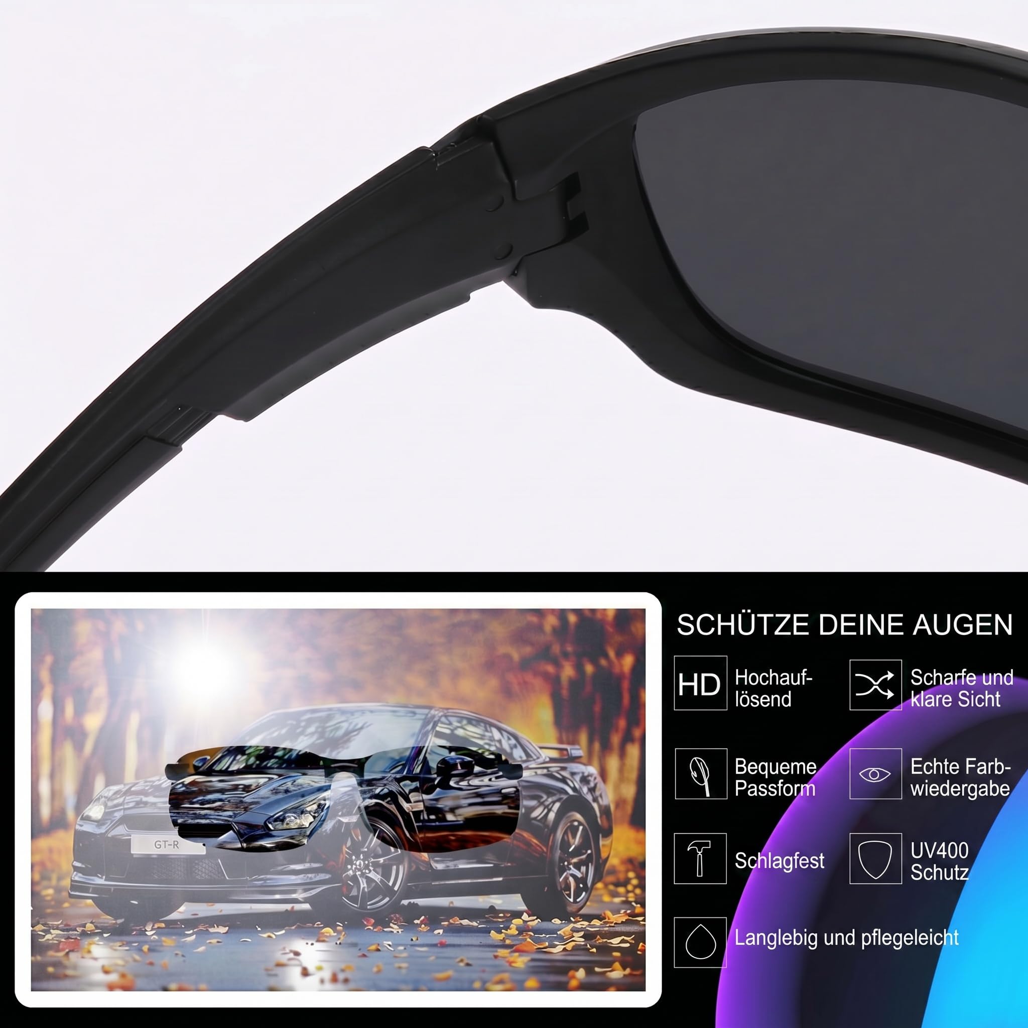 nyfolk sonnenbrille herren, 4er Set nyfolk Pulse Sonnenbrille polarisiert UV400 Unisex Retro Sonnenbrille Damen Herren leichte Outdoor Sportbrille für Autofahren Reisen Alltag