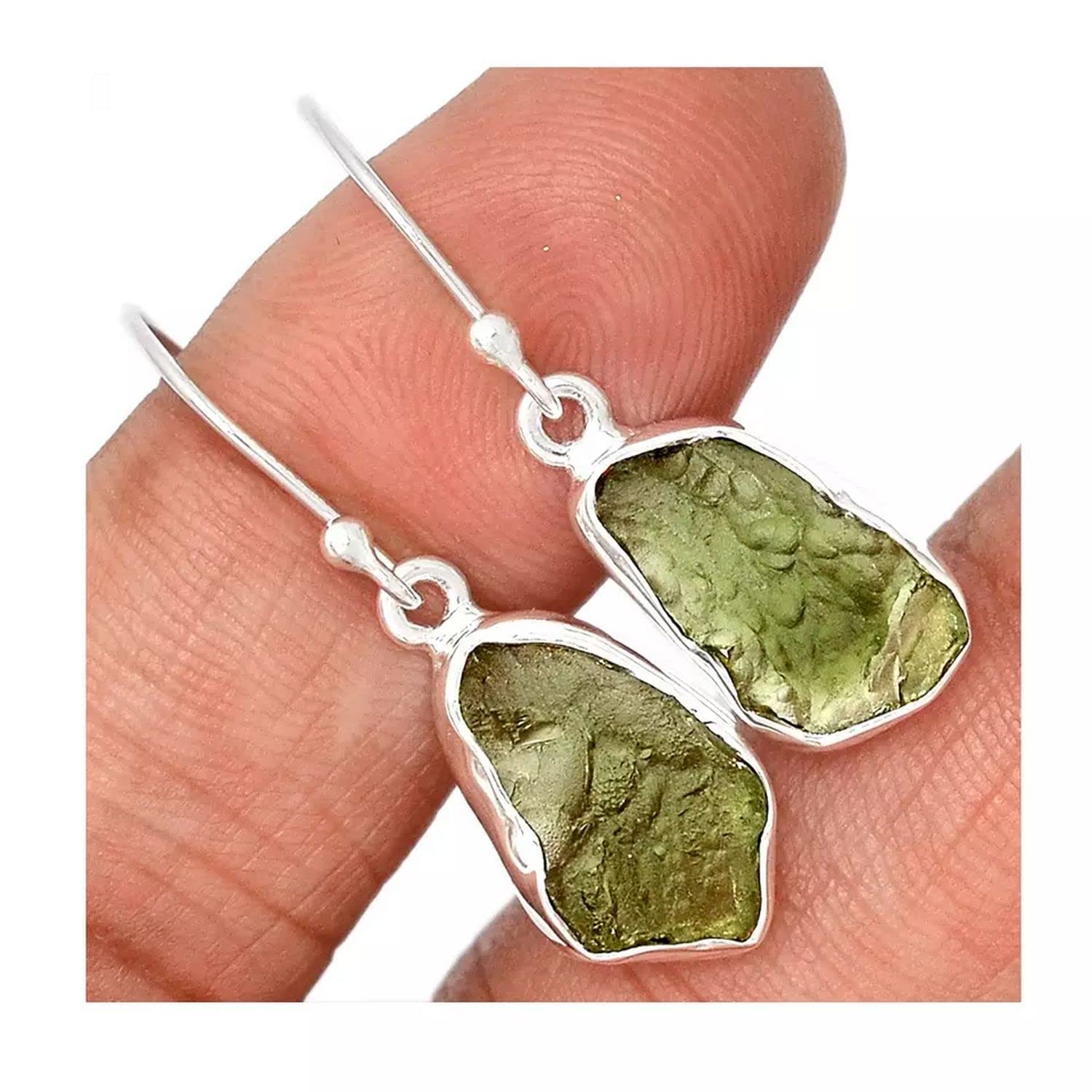 Regalo per orecchini pendenti in argento sterling 925 con Moldavite