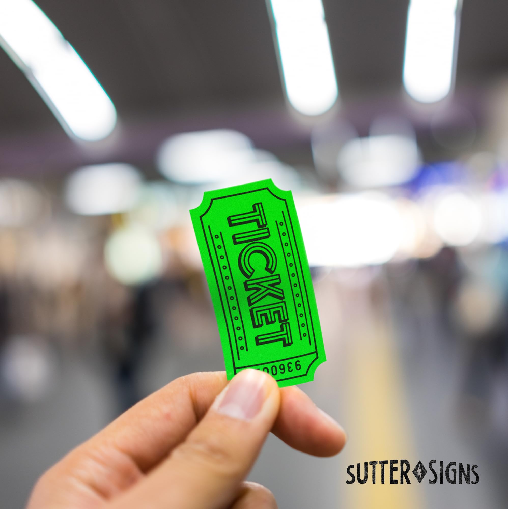 1000 boletos de rifa de doble rollo | Entradas para eventos, bebidas, 50/50, carnaval, aula (verde fluorescente)
