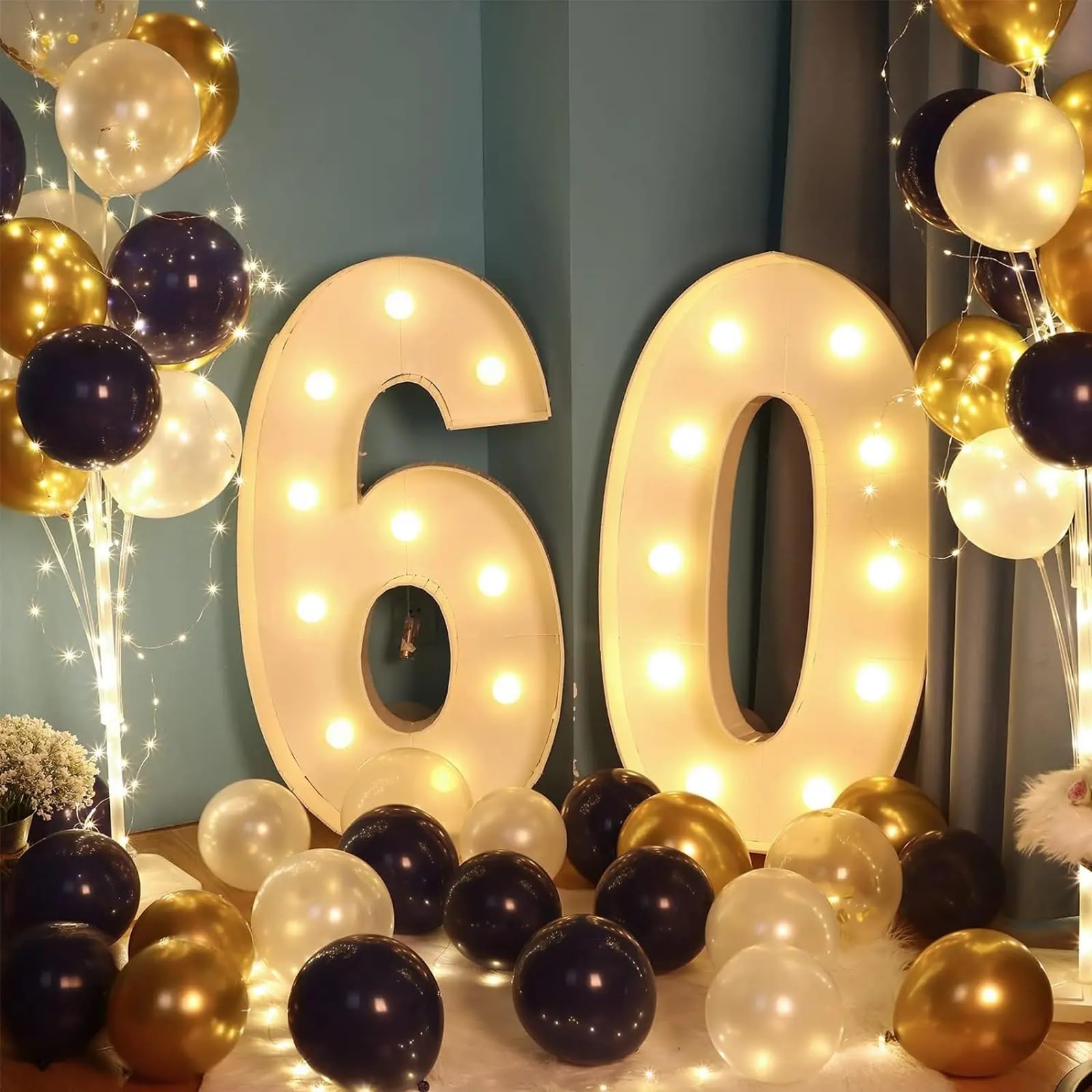 Letras Iluminadas De Marquesina, Letrero Luminoso De Mosaico De 4 Pies De Alto Con Letras Brillantes, Luz De Noche For Aniversario, Evento, Fiesta De Navidad, Espectáculos Festivos(Number 7,2.3ft)