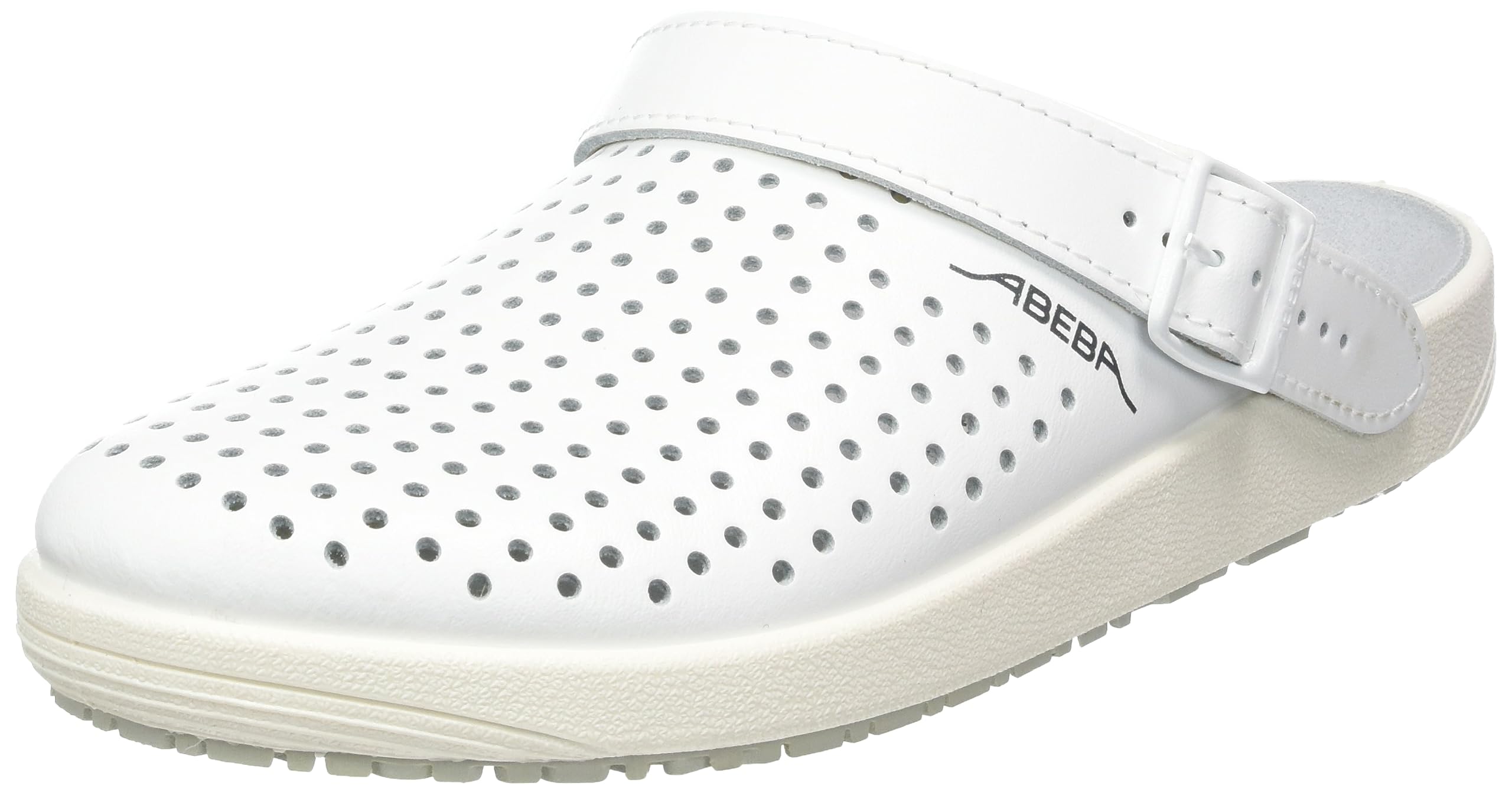 Abeba Clog 9300 - rubber gładka skóra biała, perforowana, certyfikowana, 44