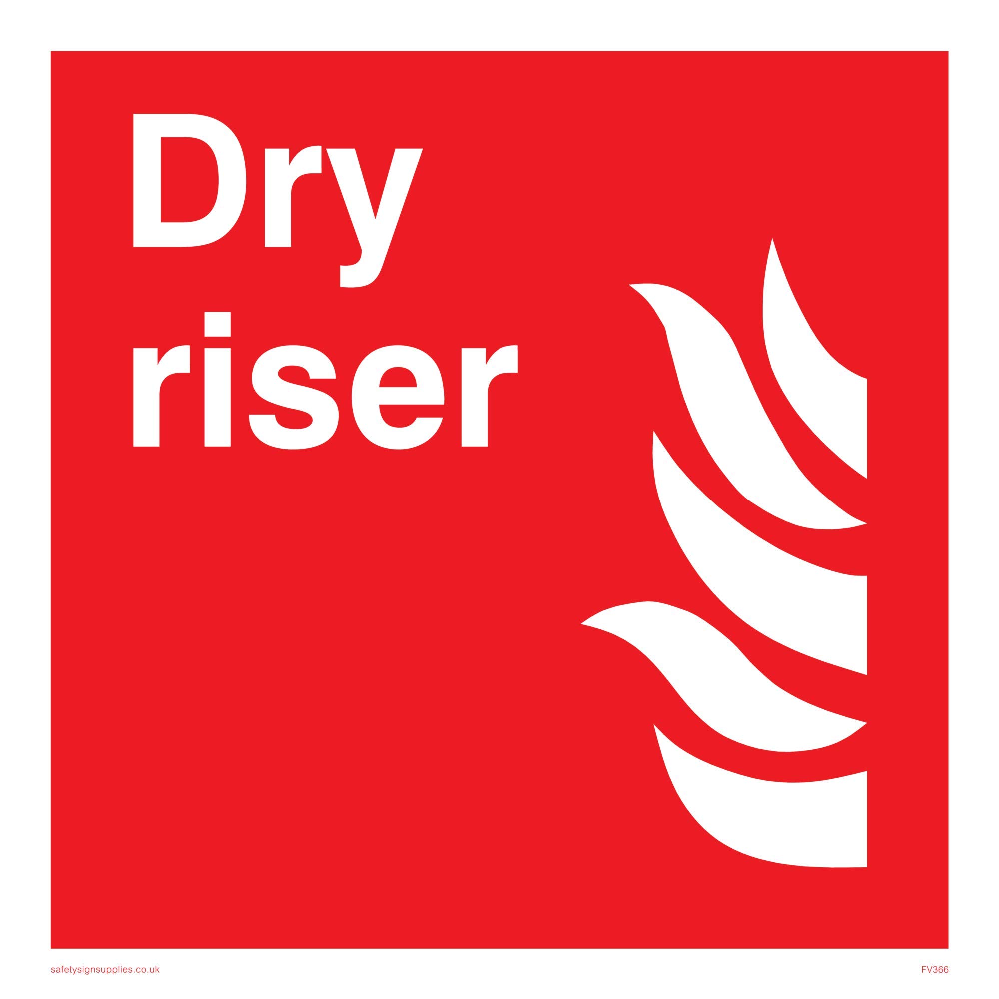 Viking Signs FV366-S40-3M "Dry Riser" Sign, 3 mm Plastic Rigid, 400 mm H x 400 mm W