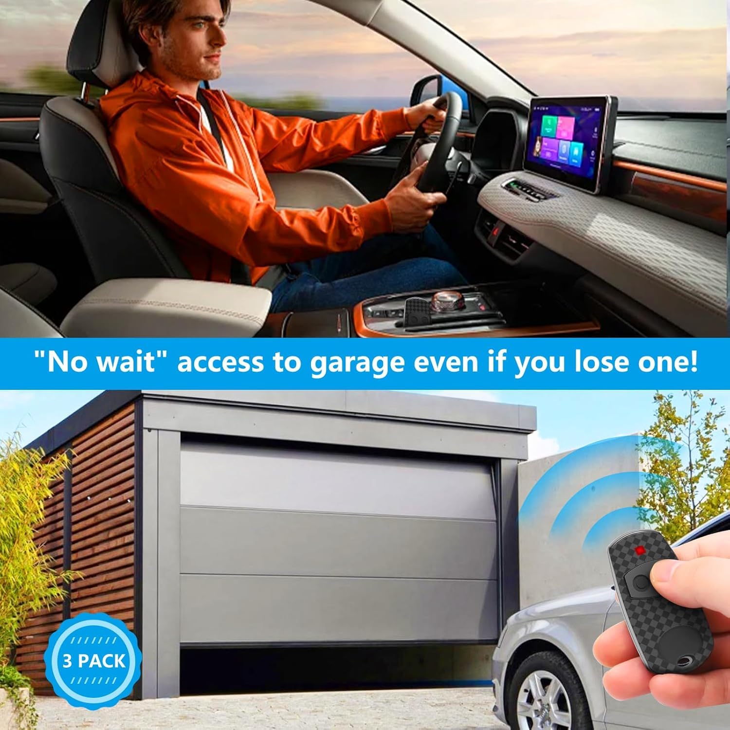 Lot de 3 Télécommandes CAME 433,92 MHz 2 Canaux, Compatibles Top-432EE/432EV/432NA pour Portails Électriques - 3