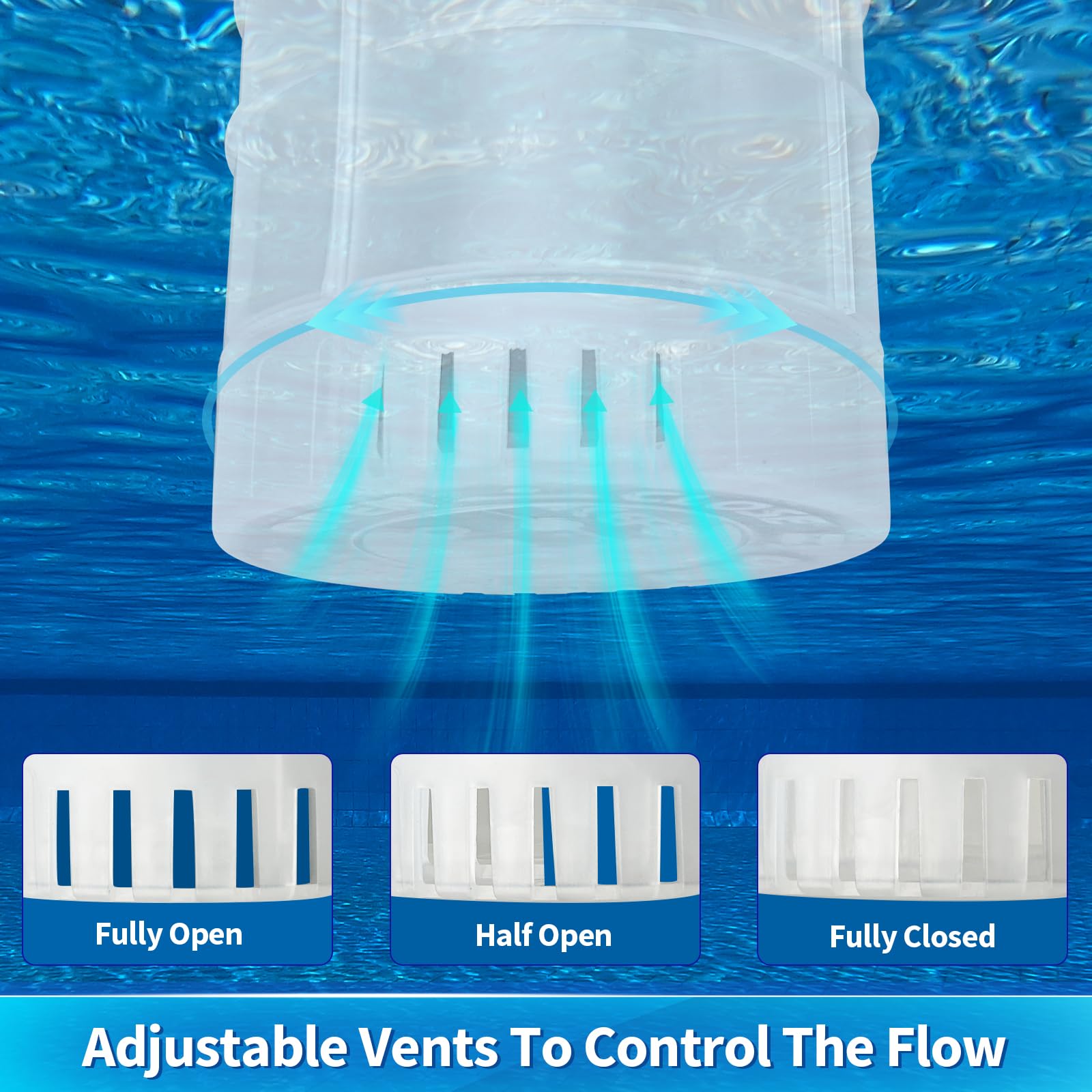 Qoolife Dosierschwimmer Pool für bis zu 4 Chlortabletten Solarlicht LED 7 Farben Pool Dosierer Chlorspender Pool Schwimmer mit Fernbedienung Einstellbar Faltbar Chlortabletten Dosierer