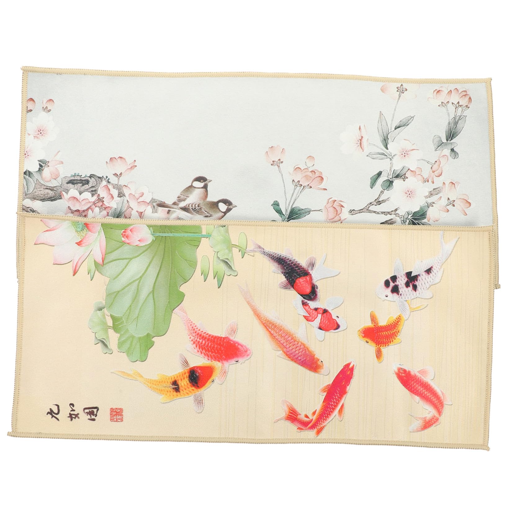 Toallas de té chinas y paños vintage gruesos con estampados florales y de peces