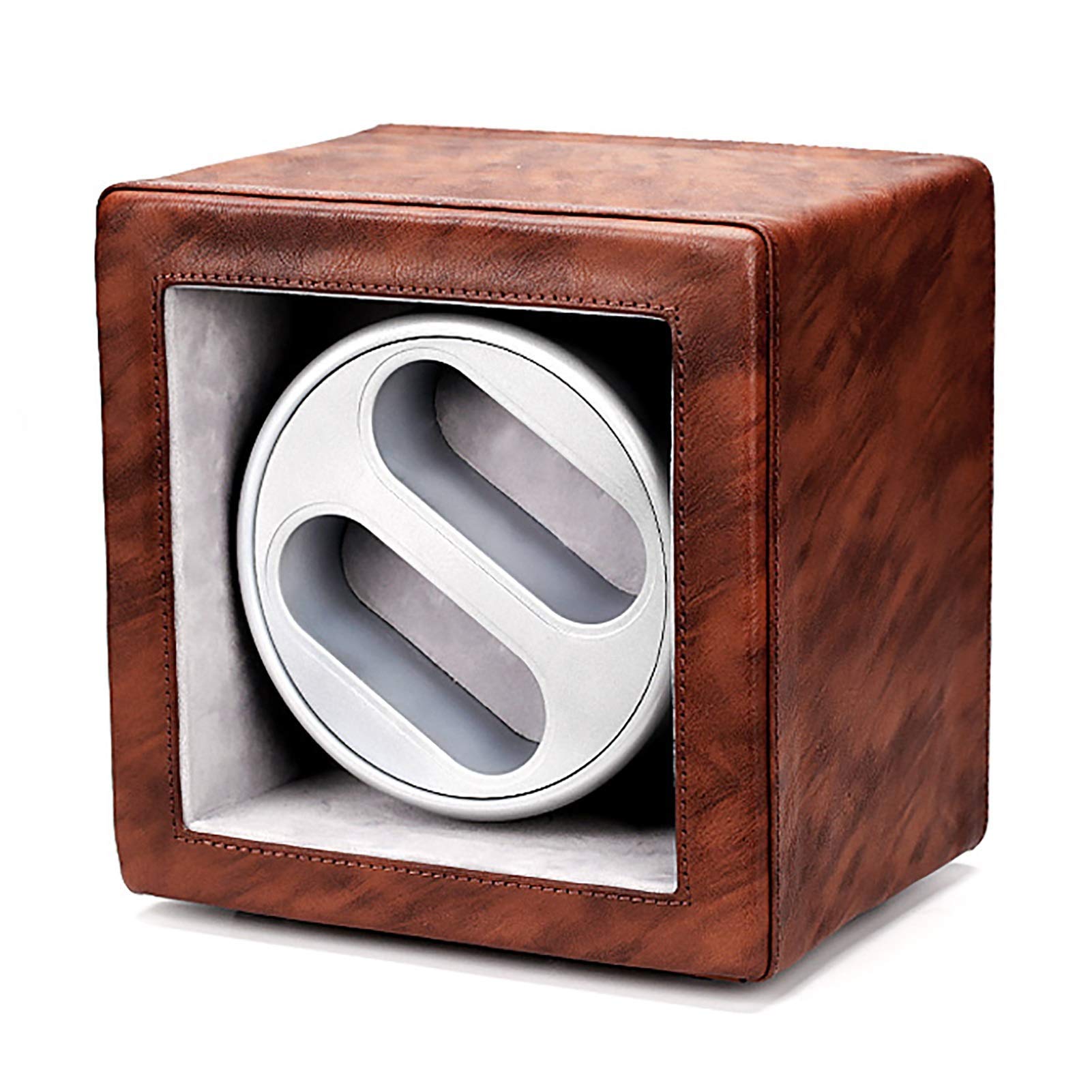 WMYYZYQ Watch Winder Watch Stand Watch Winders for Automatic Watches - Leather Retro Dual-Position Watch Shaker Mechanical Watch Silent Swing Device Household Dual-Powe