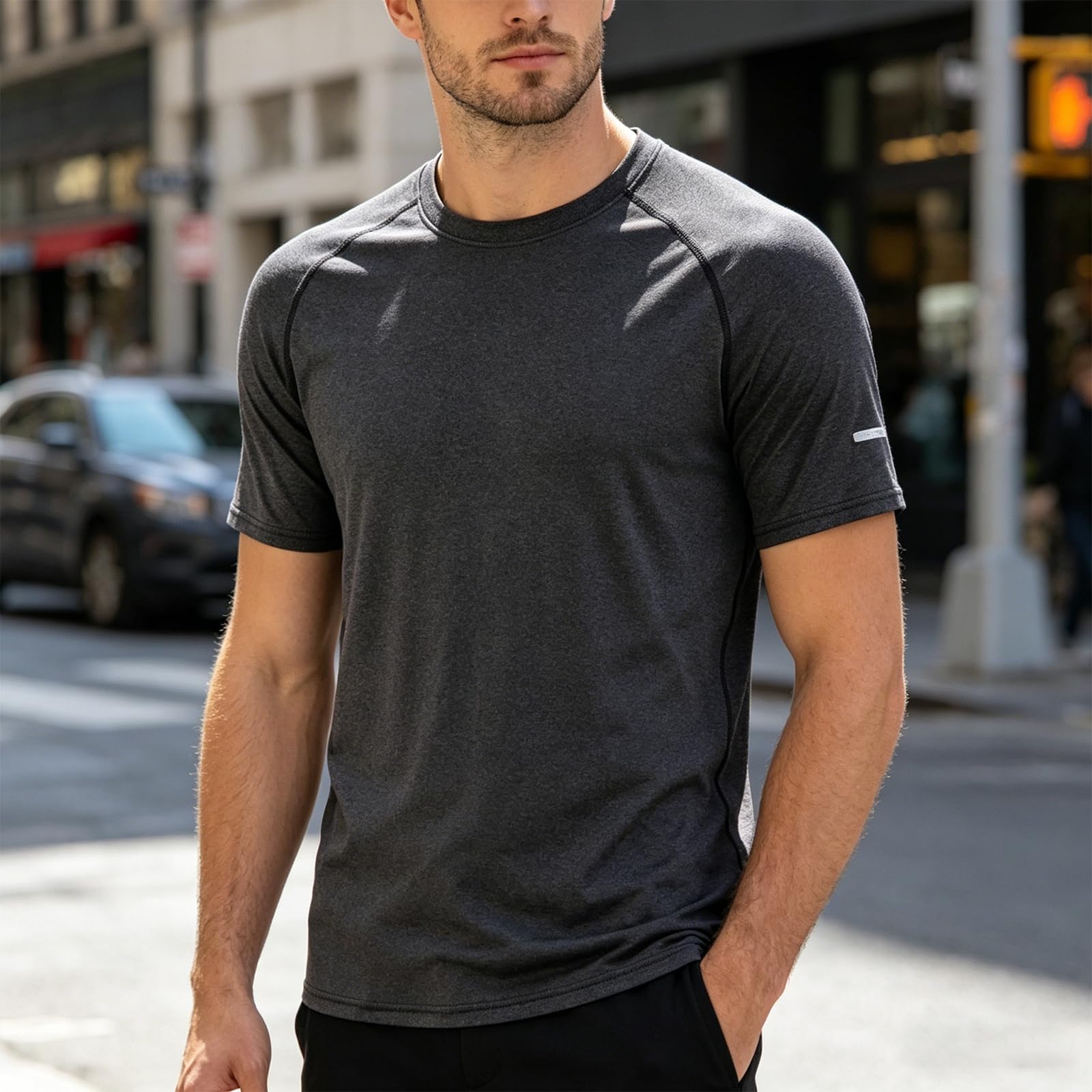 Camicie da palestra da uomo personalizzate, confezione da 3 magliette sportive a maniche corte con logo, traspiranti e ad asciugatura rapida