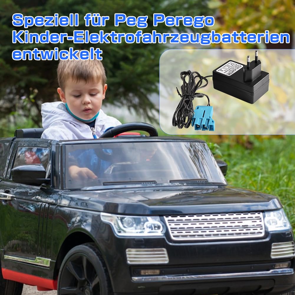 Ładowarka 12 V do pojazdów elektrycznych Peg Perego dla dzieci, traktorów SUV, ATV, samochodów - ładowarka, zasilacz sieciowy kompatybilny z samochodami elektrycznymi, motocyklami i pojazdami