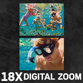 Kodak AgfaPhoto 4K Su Altı Video Kamera | Su geçirmez, 3 inç dokunmatik ekran, 18x dijital zoom, video 2.7K, fotoğraf 24 MP, uzaktan kumanda, LED, lityum pil