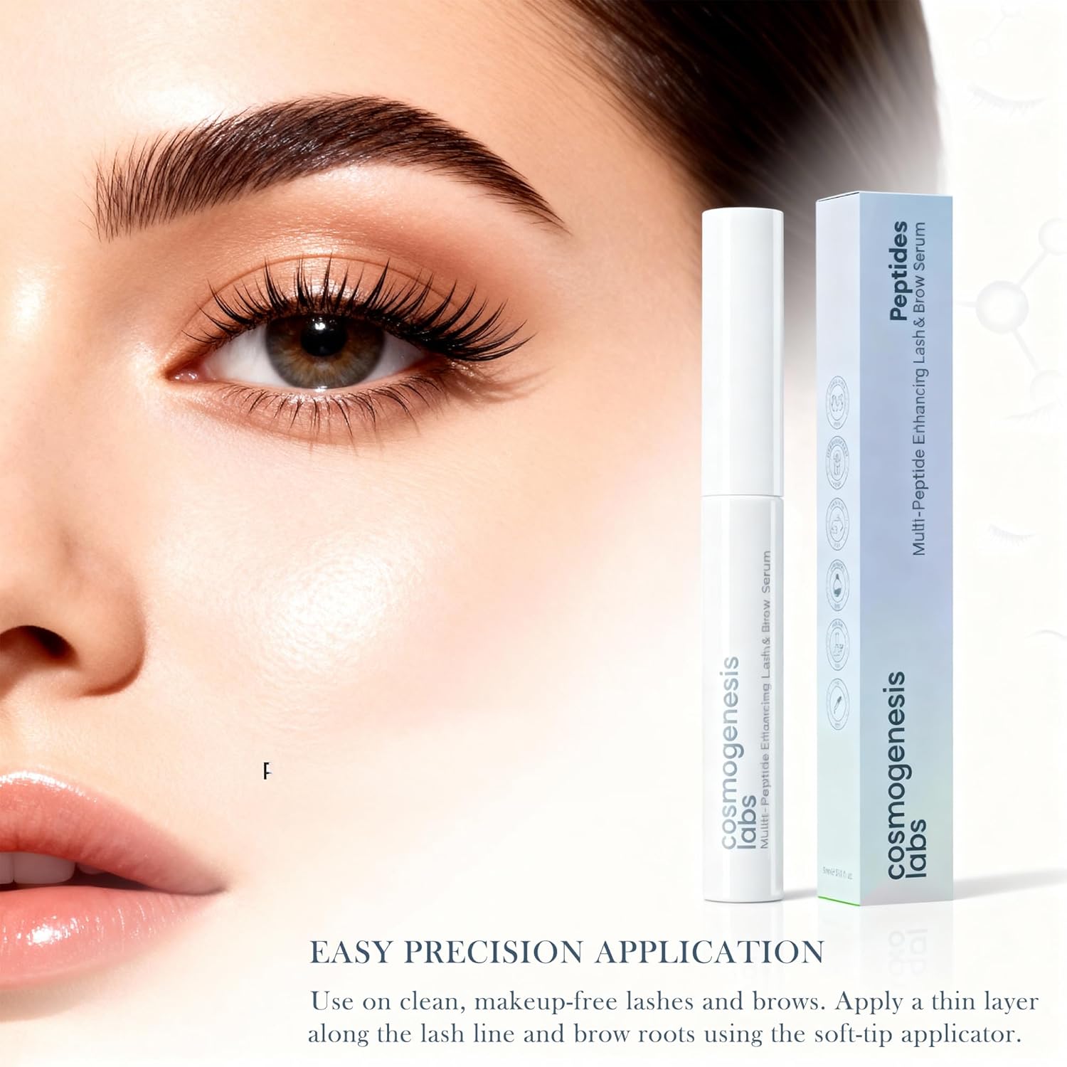 Multi-Peptide Lash & Brow Serum – With Biotin, Amino Acids & Botanical Extracts for Conditioning and Enhanced Appearance of Eyelashes & Eyebrows - Image 4