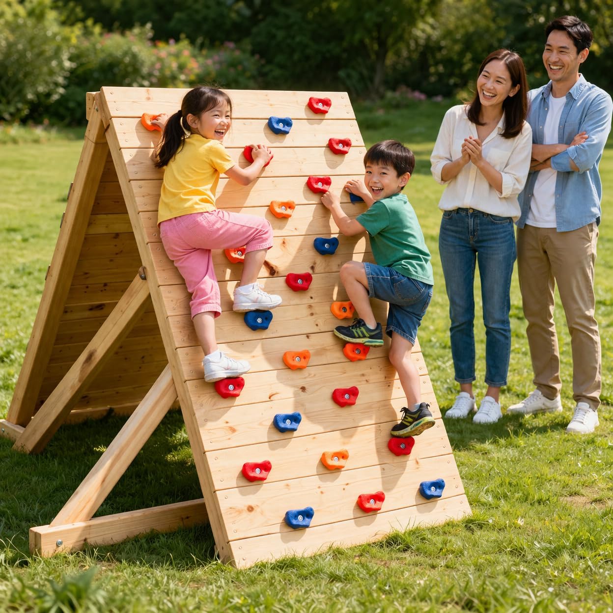 22 PCS Kids Rock Climbing Holds for Ages 3+,Durable Climbing Blocks for Indoor & Outdoor Wall, Backyard Playground Set