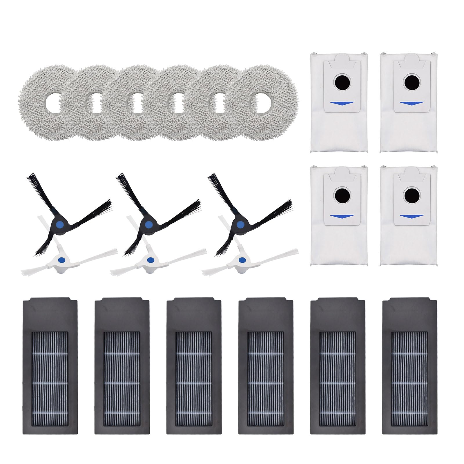 Elnwnnkc For Robot Spare Part Bags Main Brush Edge Sweeping Brush Hepa Filter Mop Cloth Anti-Allergen Robot Accessories Set Home Appliance Parts Commercial Bag
