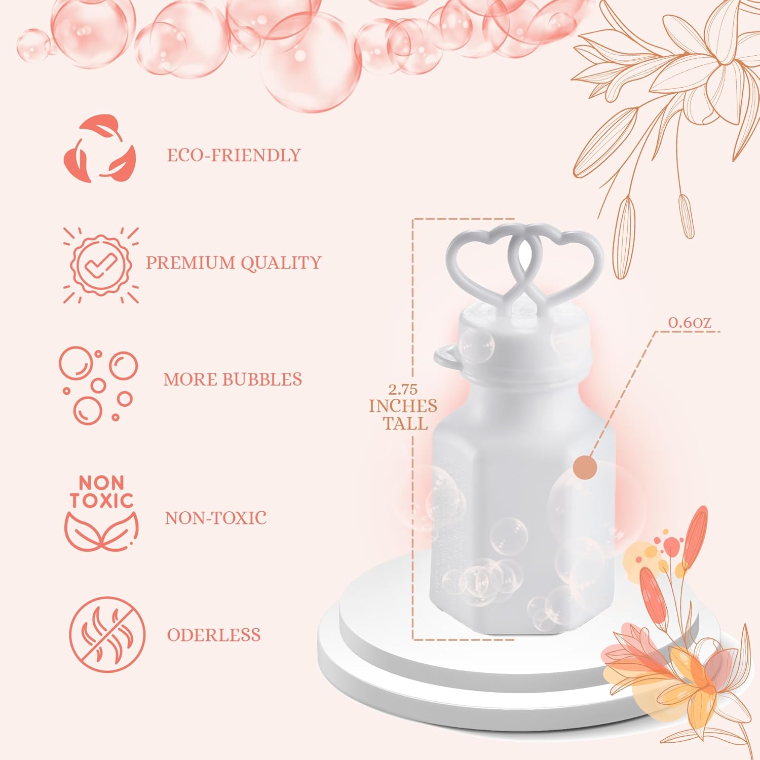 Bulk Wedding Bubbles with Wands - (96 Count) Mini Double Heart Top Bubbles for Wedding Send Off, Bridal Party Favors, Engagement, Anniversary Celebrations, Toy Gifts for Kids, Boys or Girls