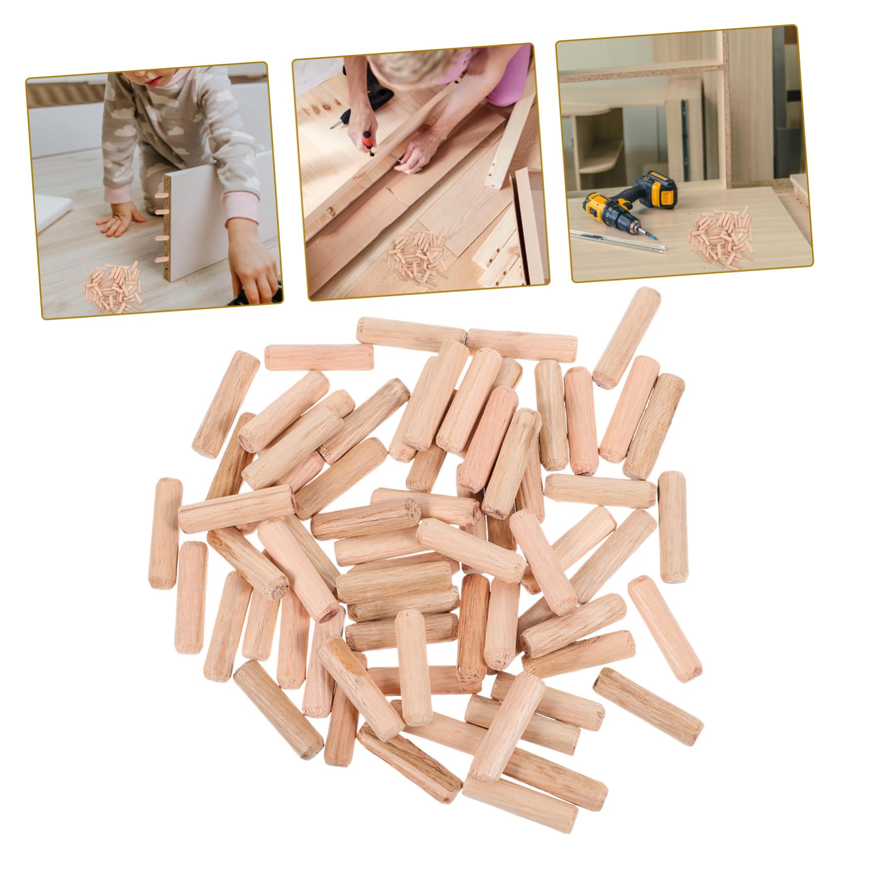 1tasche Holzdübel Zum Basteln Gerade Gerillte Holzdübelstangen Holzleisten Für Heimwerkerarbeiten Und Handwerkliche Projekte