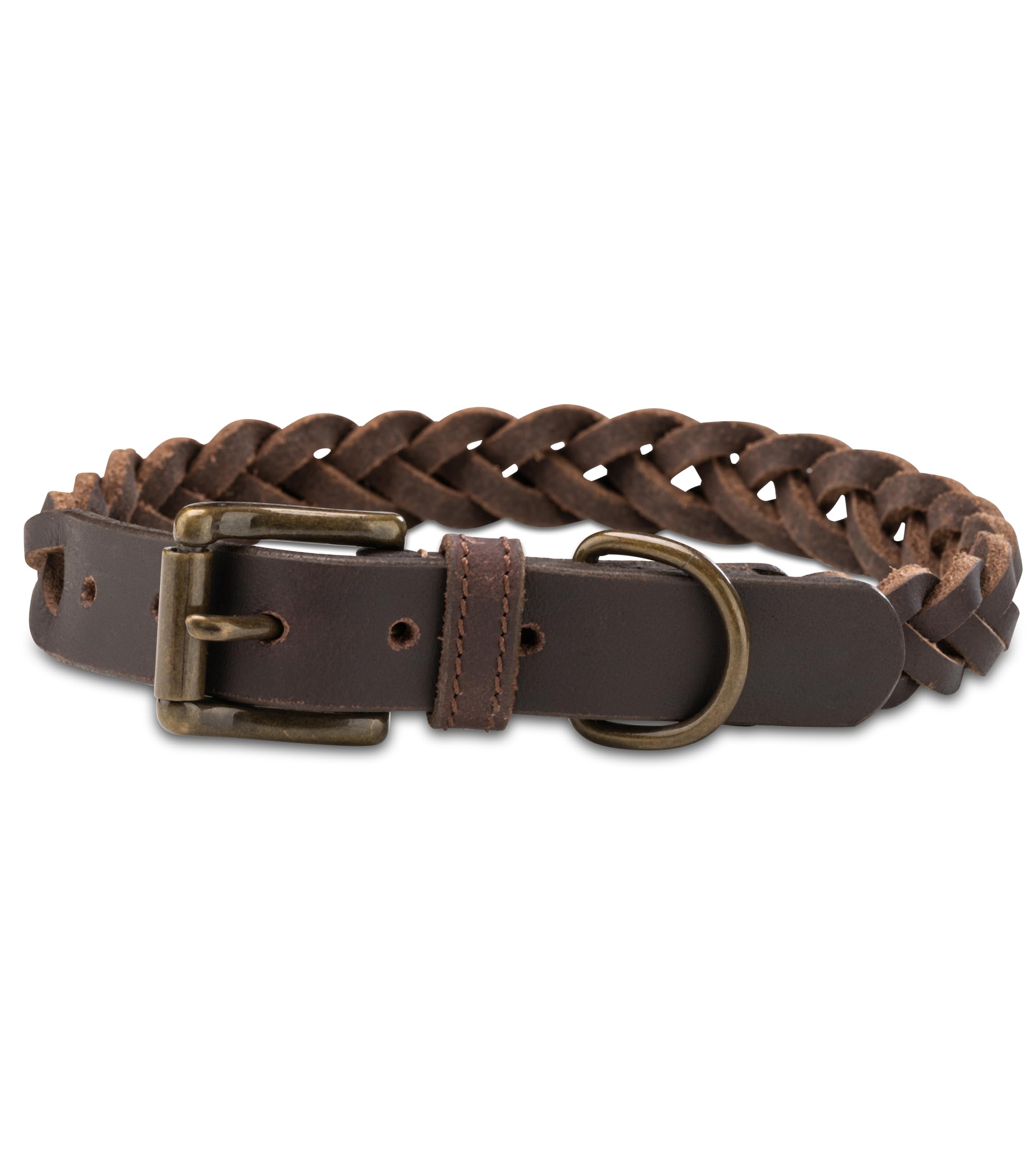 Fettleder Hunde Halsband geflochten  Robustes Lederhalsband aus Handarbeit   hochwertiges Bffel-Leder Halsband Clarissa (M (36.0-45.0cm)) :  Amazon.de: Haustier