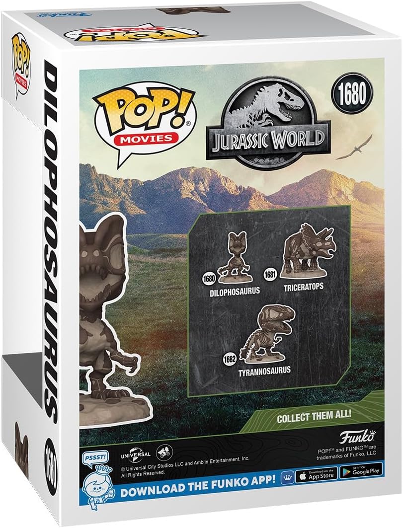 Funko Pop Movies: Jurassic Park​ Fossil - Dilophosaurus - Collectable Vinyl Figure - Gift Idea - Official Merchandise - Toys for Kids & Adults - Action/Adventure Fans - Model Figure for Collectors