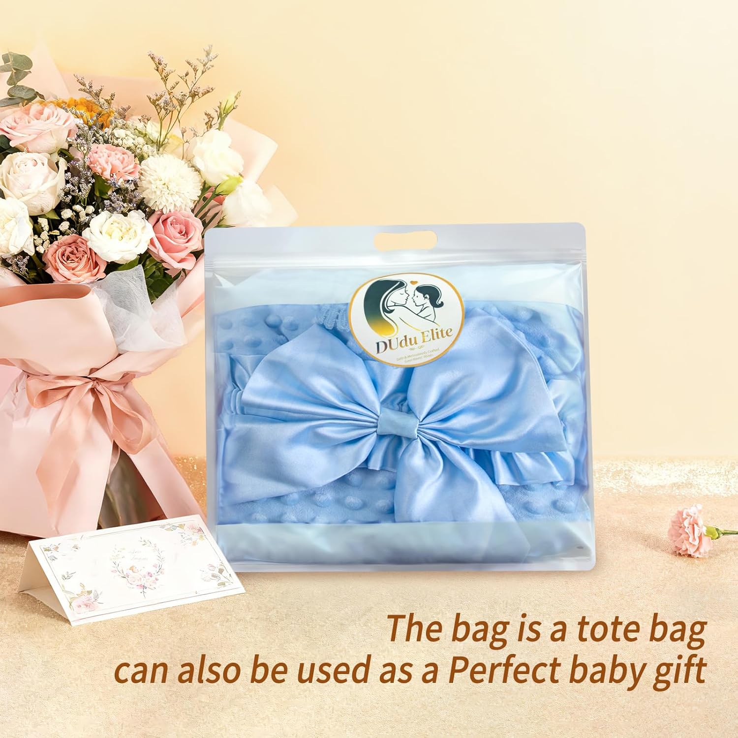 DUDUELTE DUDUELTE Soft Lace Baby Swaddle Blanket with Satin Bow, Newborn Wrap for Photos or Special Occasions, Infant Blanket