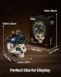Succulent Skull Planter Building Set, Botanical Skeleton Pot Collection Building Kit, Horror Plants Home Office Table Decoration Blocks Toys for Adults, Gift for Birthday Mother's Day