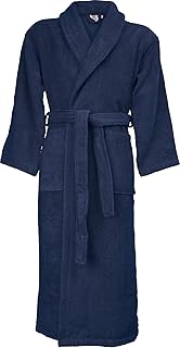 Unisex-Bademantel, Morgenmantel, Saunamantel Frottier lang - Serie Friedrichshafen - saugfähig, hautsympathisch, mit aufgesetzten Taschen und Bindegürtel Walk-Frottier