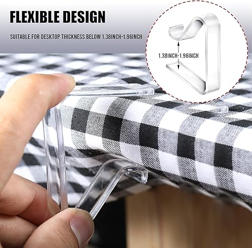 Miniatura 3 de Patelai Clips transparentes para mantel mejorados, clips de plástico para mantel de mesa, soporte para mantel de Navidad, hogar, boda, fiesta,