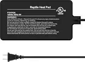 Simple Deluxe Almofada de aquecimento para répteis de 10 x 17 cm, 4 W, tapete elétrico para terrário, à prova d'água para tartarugas, lagartos, sapos e outros répteis
